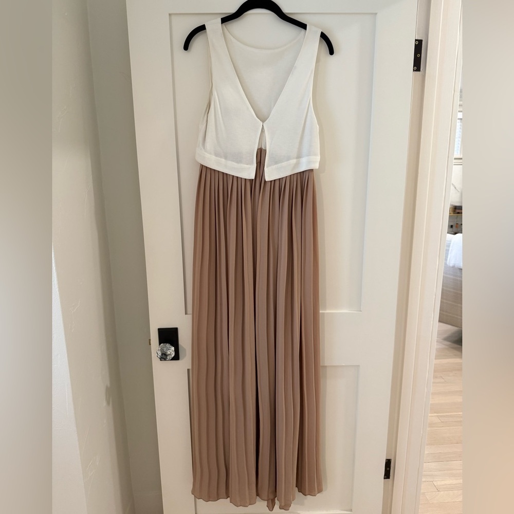ALC White & Tan Maxi Dress Sz S/P - Picture 2 of 4